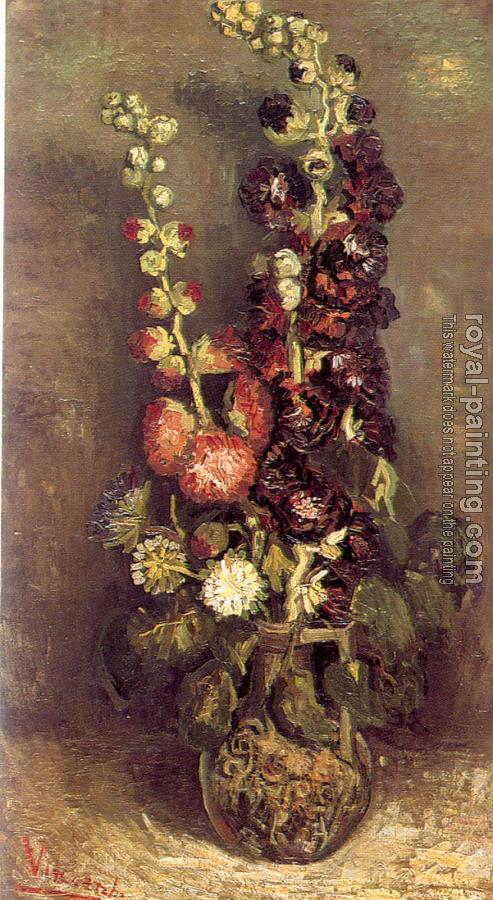 Vincent Van Gogh : Vase of Hollyhocks Vincent Van Gogh : Vase of Hollyhocks